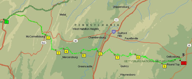 Breezewood to Gettysburg