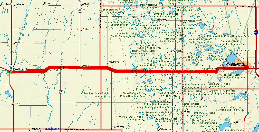 Redfield to Watertown