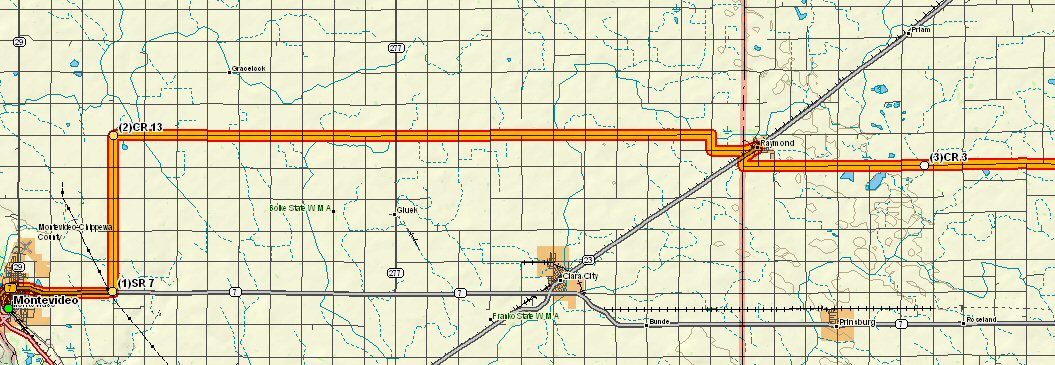 Montevideo to Raymond