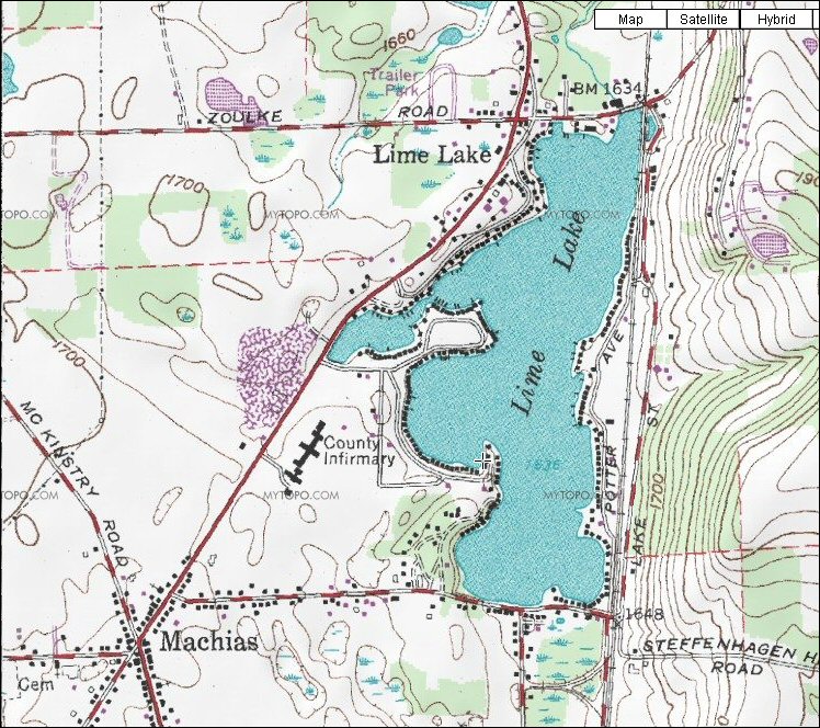 Lime Lake topo